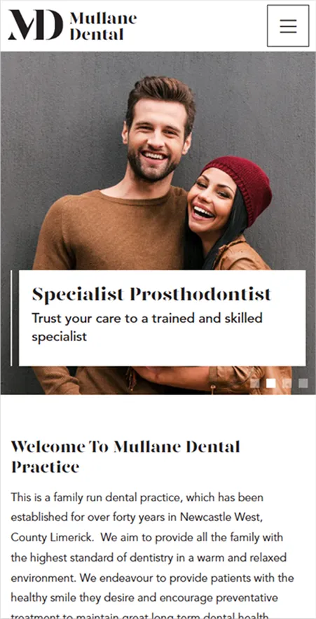 Website Design for Mullane Dental - Portfolio Work
