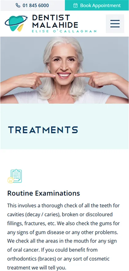 Website Design for Dentist Malahide - Portfolio Work